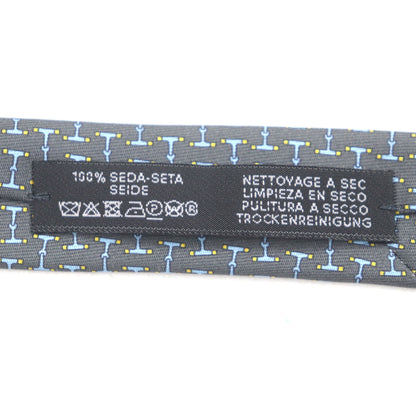 Hermes 6331 Dancing Bit 100% Silk Cravate H All-Over Print Tie