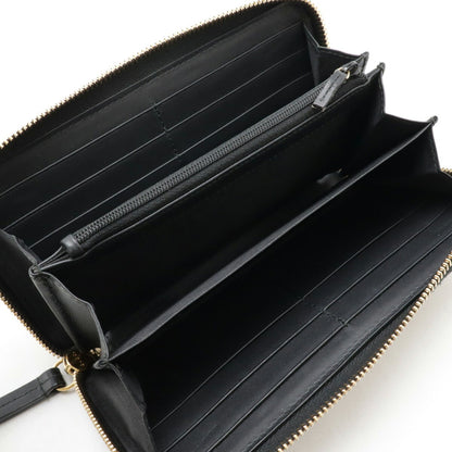 Gucci Gg Supreme Round Long Wallet Pvc Leather Beige Black 410102