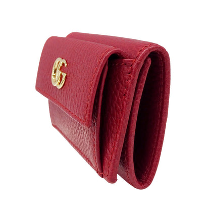 Gucci Women'S Petit Marmont Tri-Fold Wallet In Red Leather (523277) - Compact Mini Wallet
