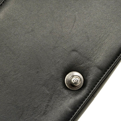 Chanel Shoulder Bag Boy Chain Leather Black