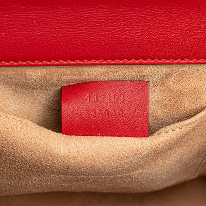 Gucci Padlock Stud Chain Shoulder Bag 432182 Red Leather