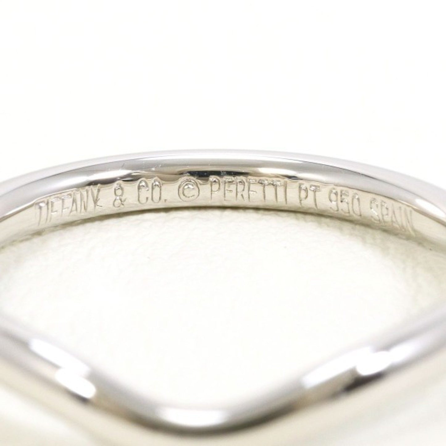Tiffany Curved Band Pt950 Ring Total Weight: Approx. 3.4G