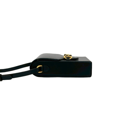 Gucci Horsebit 1955 Calf Leather Mini Shoulder Bag/Pochette/Sacoche In Black 179-7