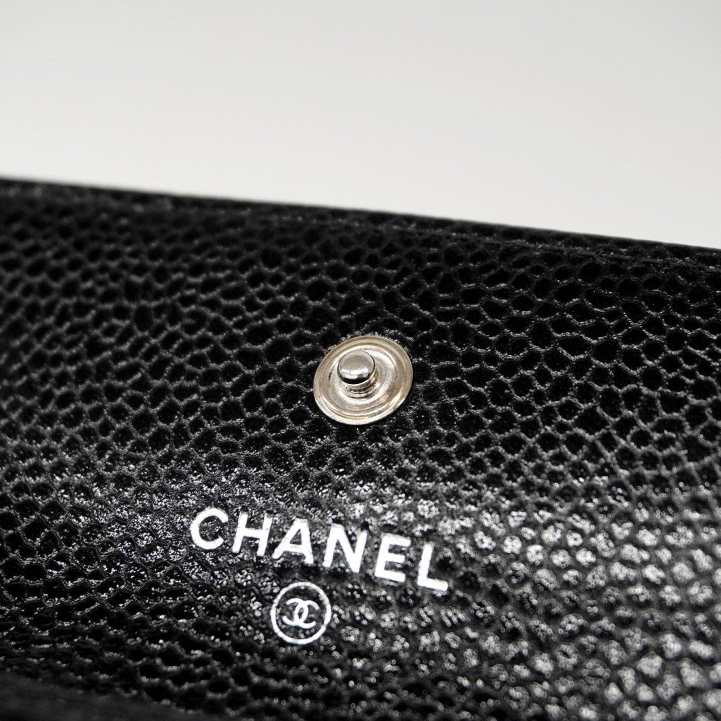Chanel Camellia Caviar Leather Business Card Case