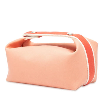 Herms Bride Brag Pm Handbag Pouch In Guava Pink With Silver Hardware And Canvas