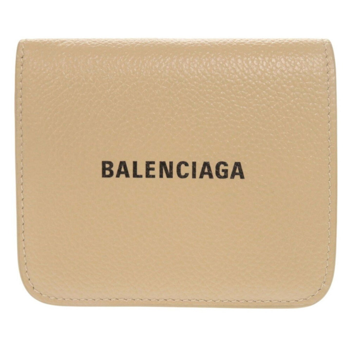 Like New Balenciaga Leather Beige Compact Bi-Fold Wallet 1018Balenciaga