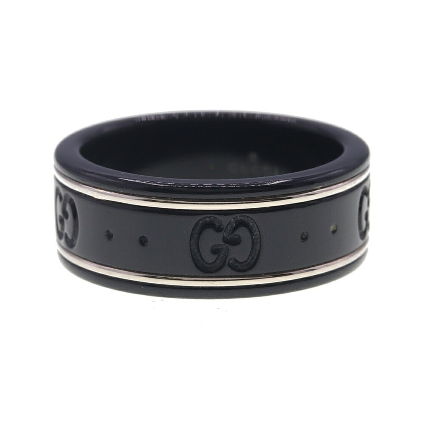 Gucci Icon Ring 225985 750 Wg Synthetic Corundum Size 9.5 Us5 Gg
