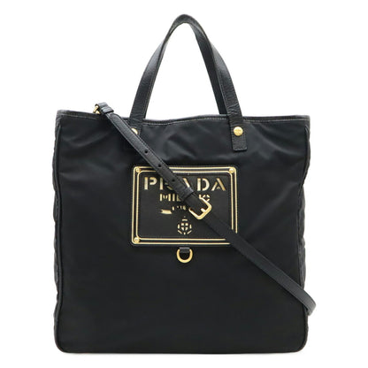Prada Prada Tote Bag Shoulder Nylon Leather Nero Black Bn1473