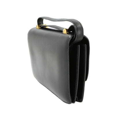 Hermes Herms Shoulder Bag In Box Calf Leather With A Black "G" Stamp And Gold Hardware