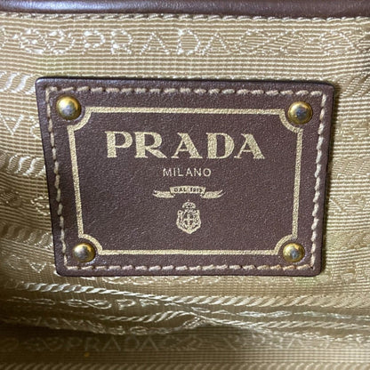 Prada Prada Canvas 2-Way Tote Bag/Handbag Bn1841 Khaki Brown