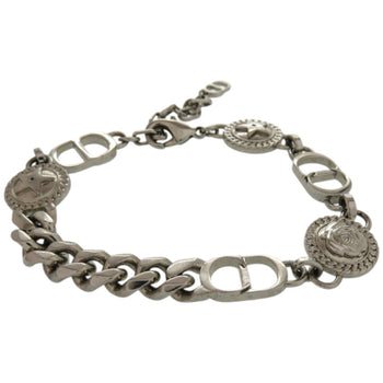 Christian Dior Dior Chain Bracelet Etoile Cd Logo Motif Metal Silver 1107