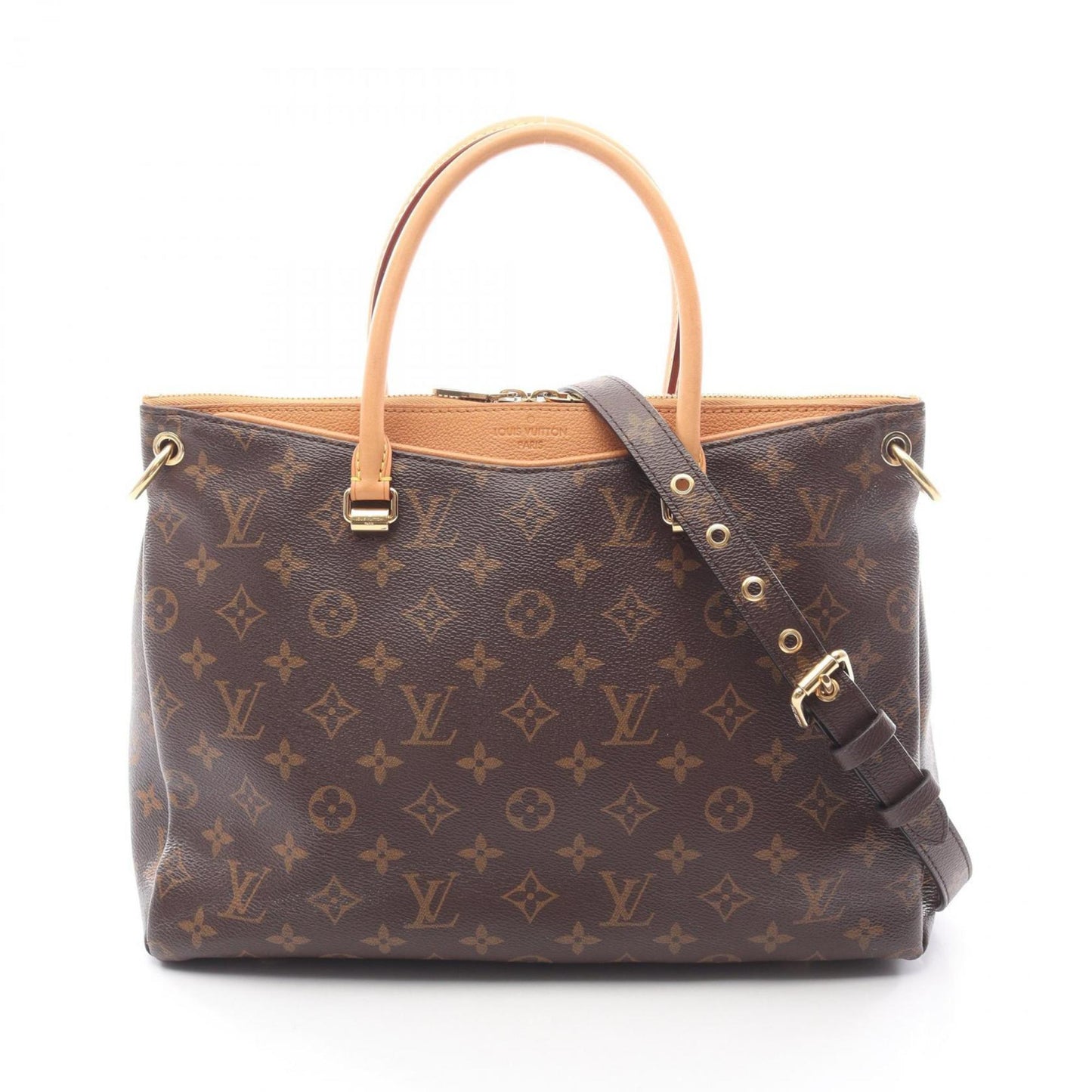 Louis Vuitton Pallas Handbag In Coated Canvas And Leather With Monogram Detailing