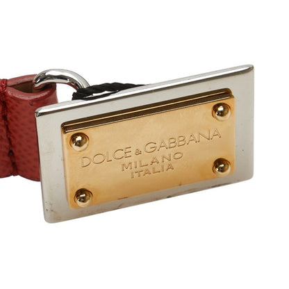 Dolce & Gabbana Logo Plate Belt 75.30 Be0795 Orange Leather