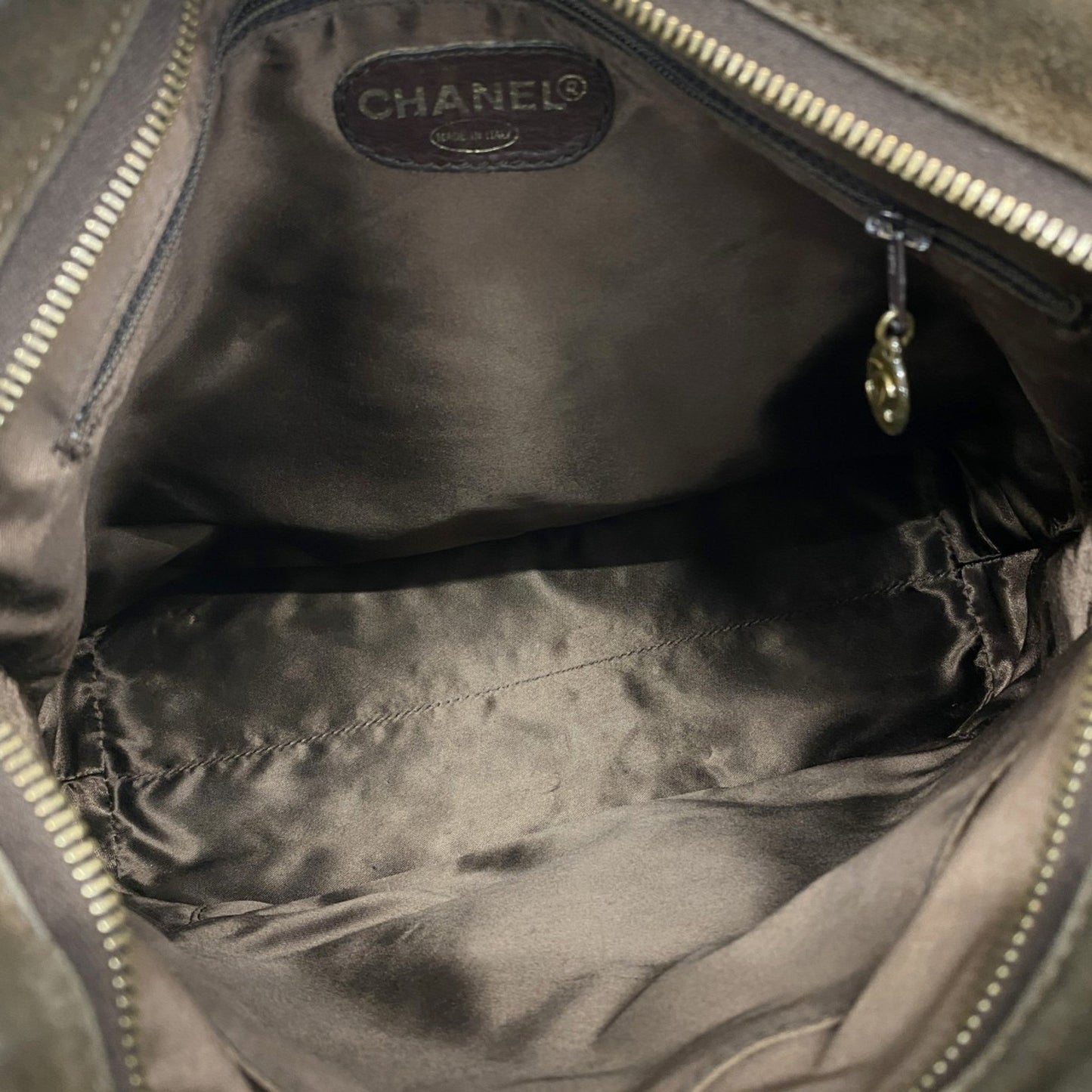 Chanel Shoulder Bag Suede Brown