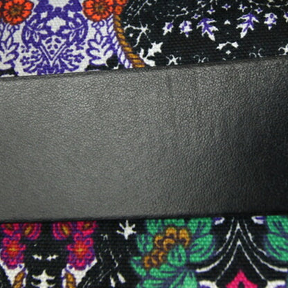 Miu Miu Miu Handbag Canapa Black Multicolor Canvas Leather Shoulder Bag Hand Tote