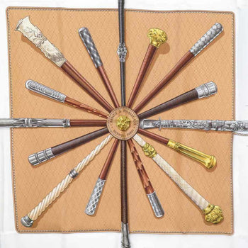 Hermes Hermes Scarf/Muffler Carre 90 Cannes & Pommeaux Silk Navy Blue Multicolor