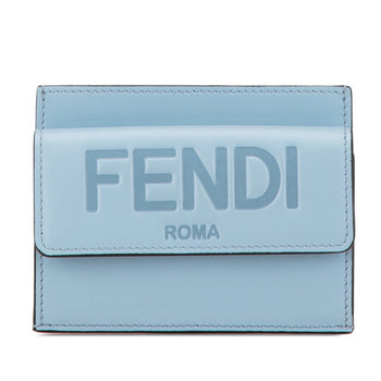 Fendi Roma Card Case Business Holder 8M0423 Light Blue Leather