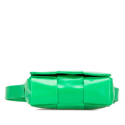 Bottega Veneta Maxi Intrecciato Candy Cassette Crossbody Shoulder Bag 667048 Paraquito Green Leather