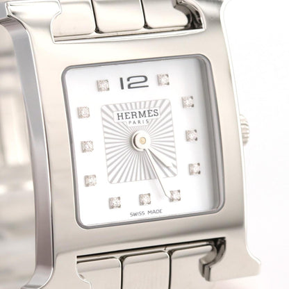Herms H Watch 11P Hh1.210 Stainless Steel Quartz Wristwatch
