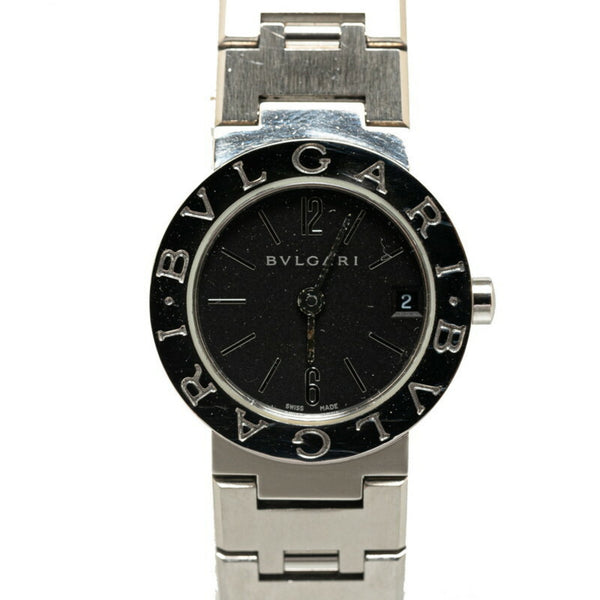 Bvlgari Watch Bb23Ss Quartz Black Dial Stainless Steel