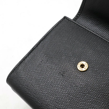 Chanel Coco Button Tri-Fold W Wallet Double Leather Black A20902