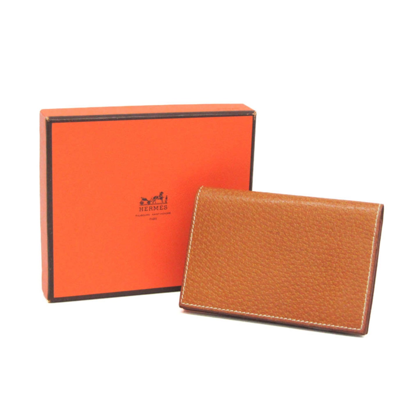 Hermes Leather Business Card Case Brown