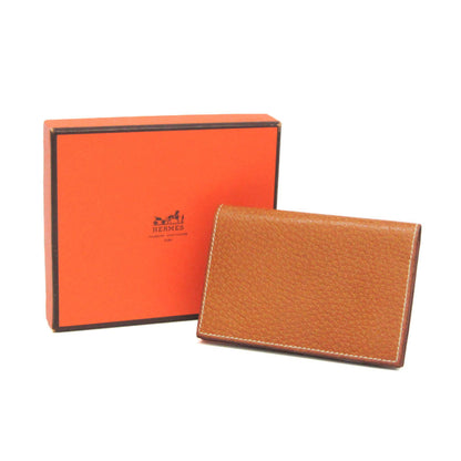Hermes Leather Business Card Case Brown