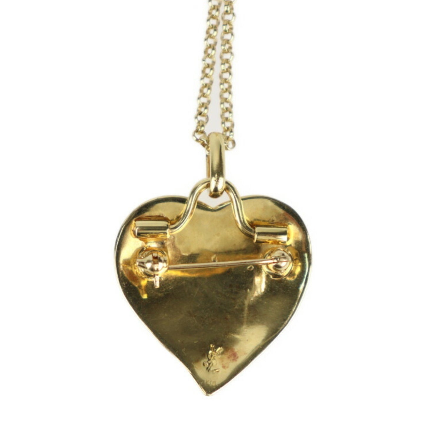 Yves Saint Laurent Saint Laurent Saint Laurent Heart Motif Necklace - K18 Yellow Gold Brooch