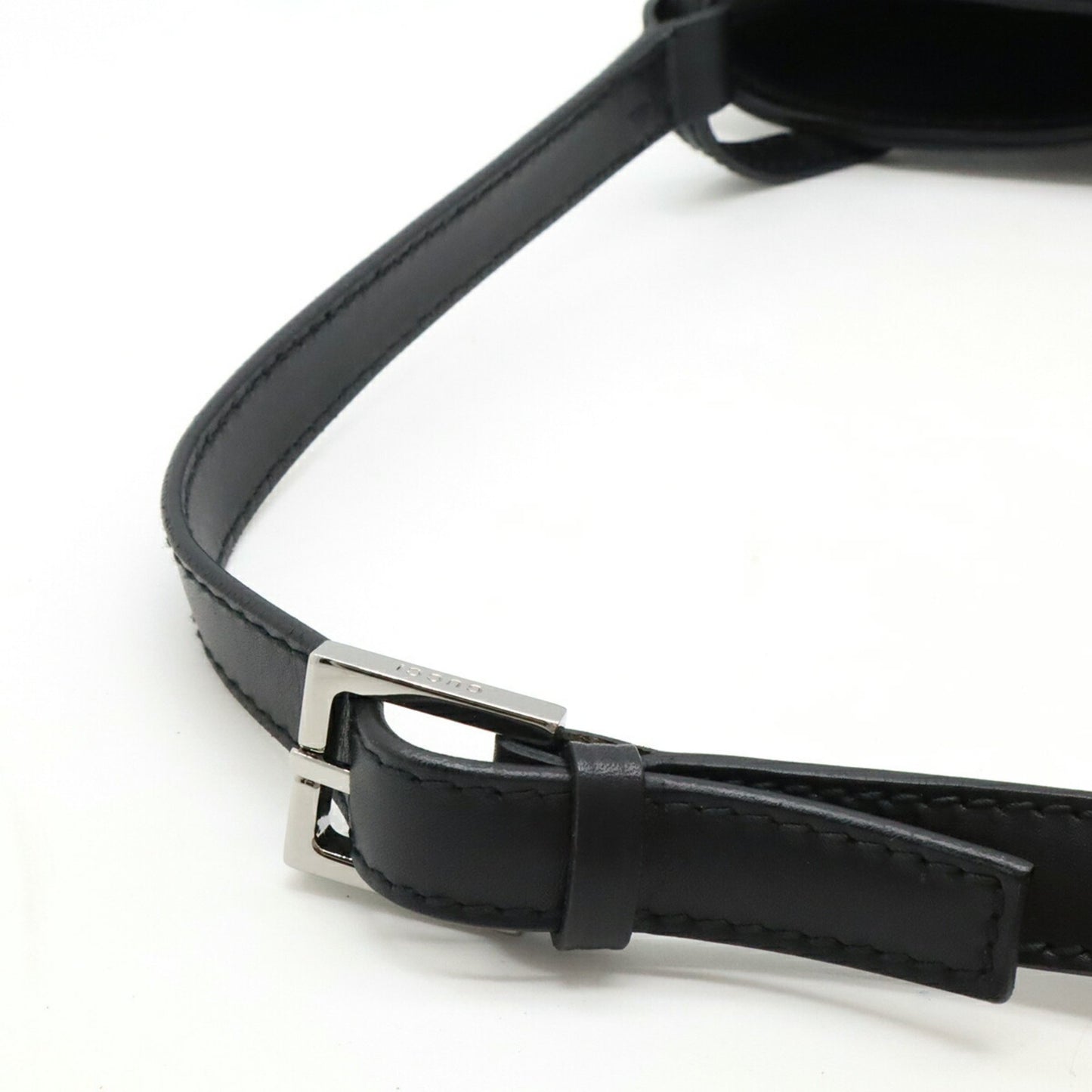 Gucci Gg Canvas Shoulder Bag In Black Leather