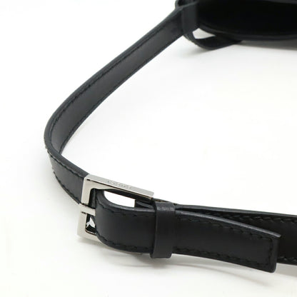 Gucci Gg Canvas Shoulder Bag In Black Leather