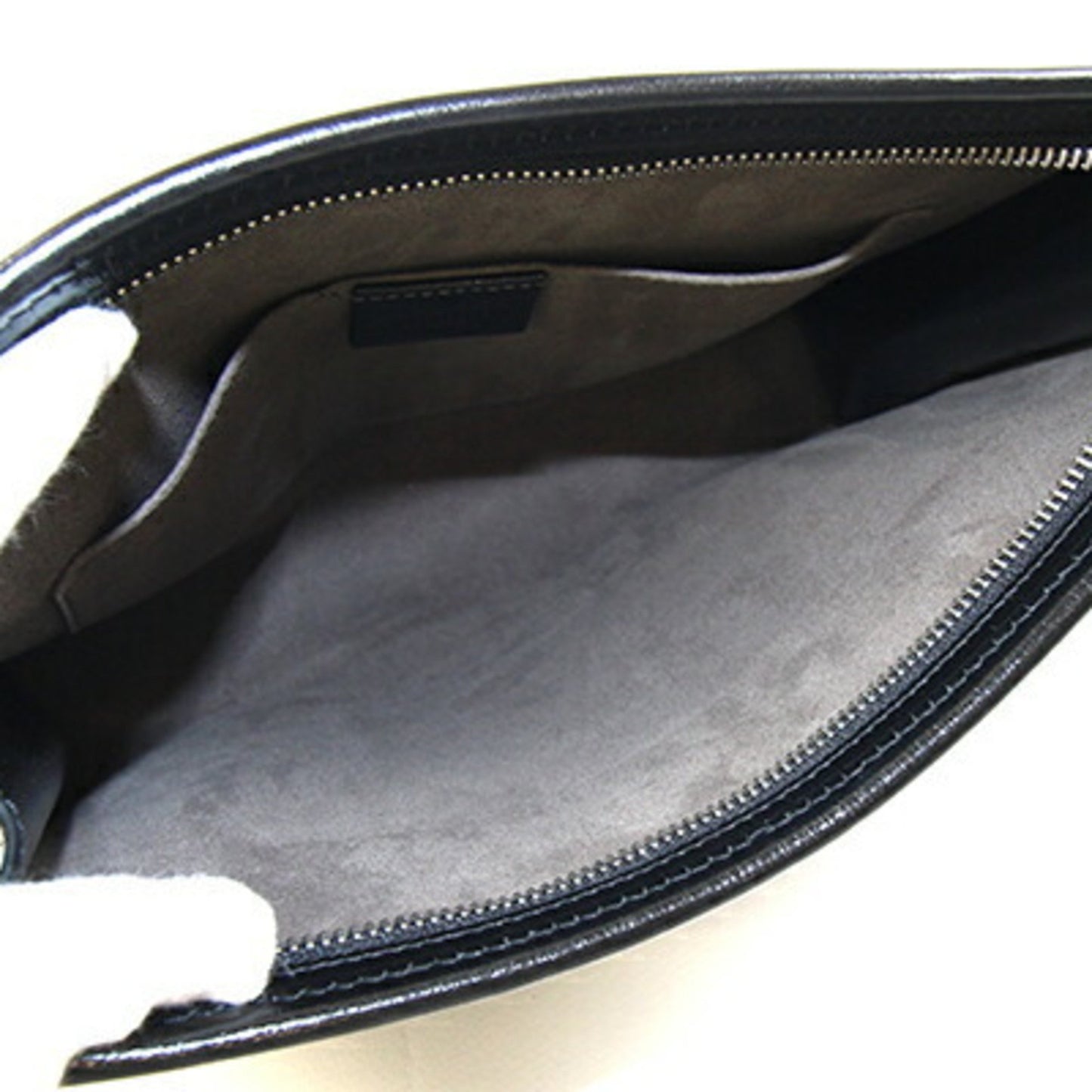 Gucci Interlocking G Clutch Bag 672956 Gray Black Pvc Leather Second Gg Supreme