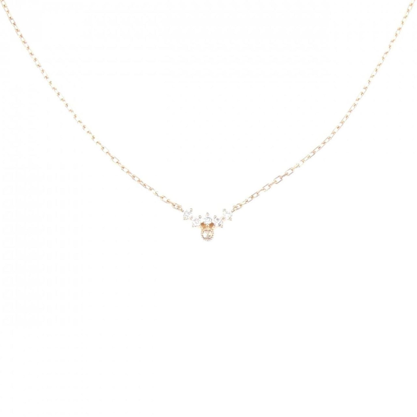 Agete Agate Diamond Necklace 0.03Ct