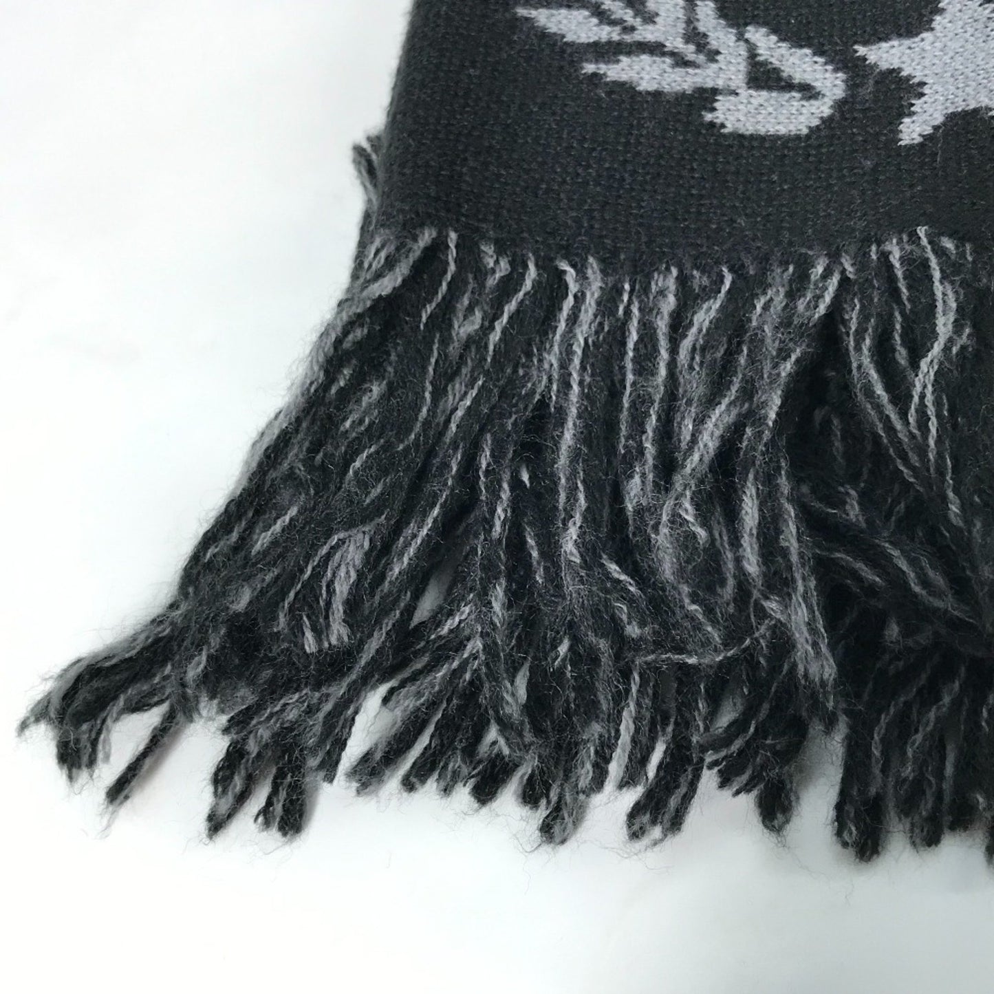 Balenciaga Logo Fringe Scarf Wool Acrylic