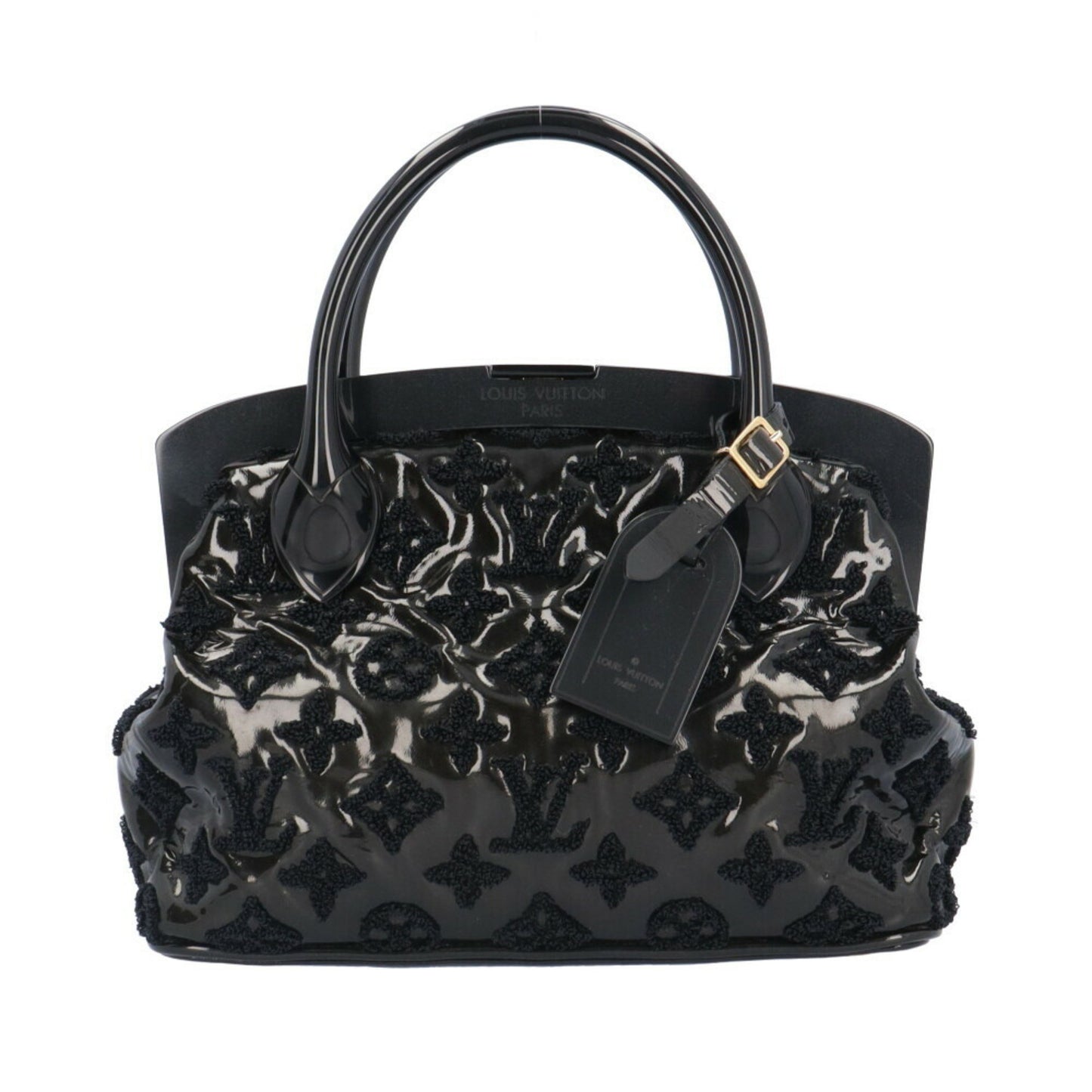 Louis Vuitton Lockit Bb Monogram Fascination Handbag Patent Leather M40604 Black