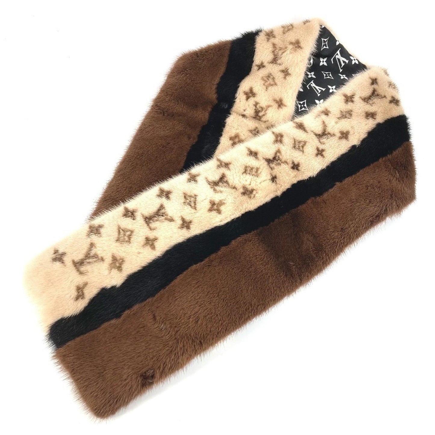 Louis Vuitton M76165 Monogram Echarpe Louis In The Winter Shawl/Stole/Tippet Scarf Mink Silk For