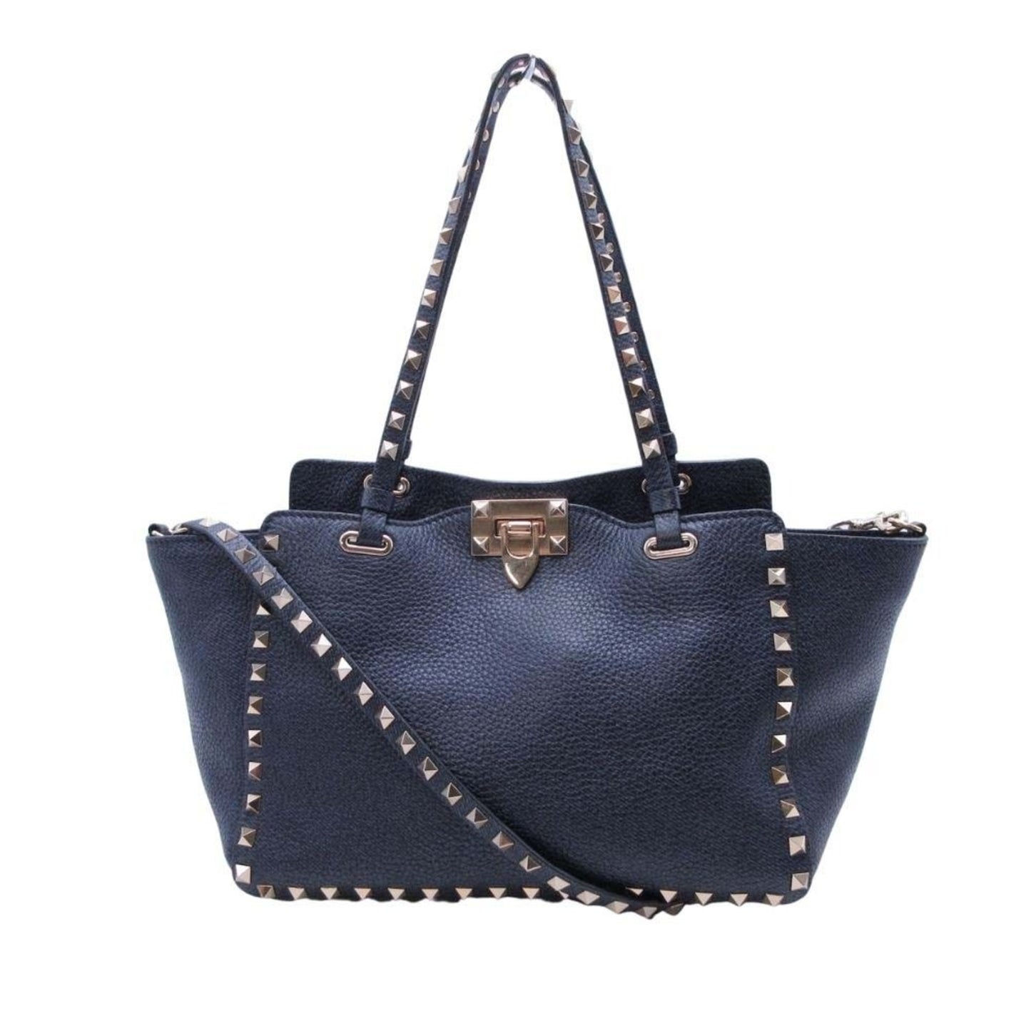 Valentino Garavani Rockstud 2-Way Shoulder Tote Bag In Navy