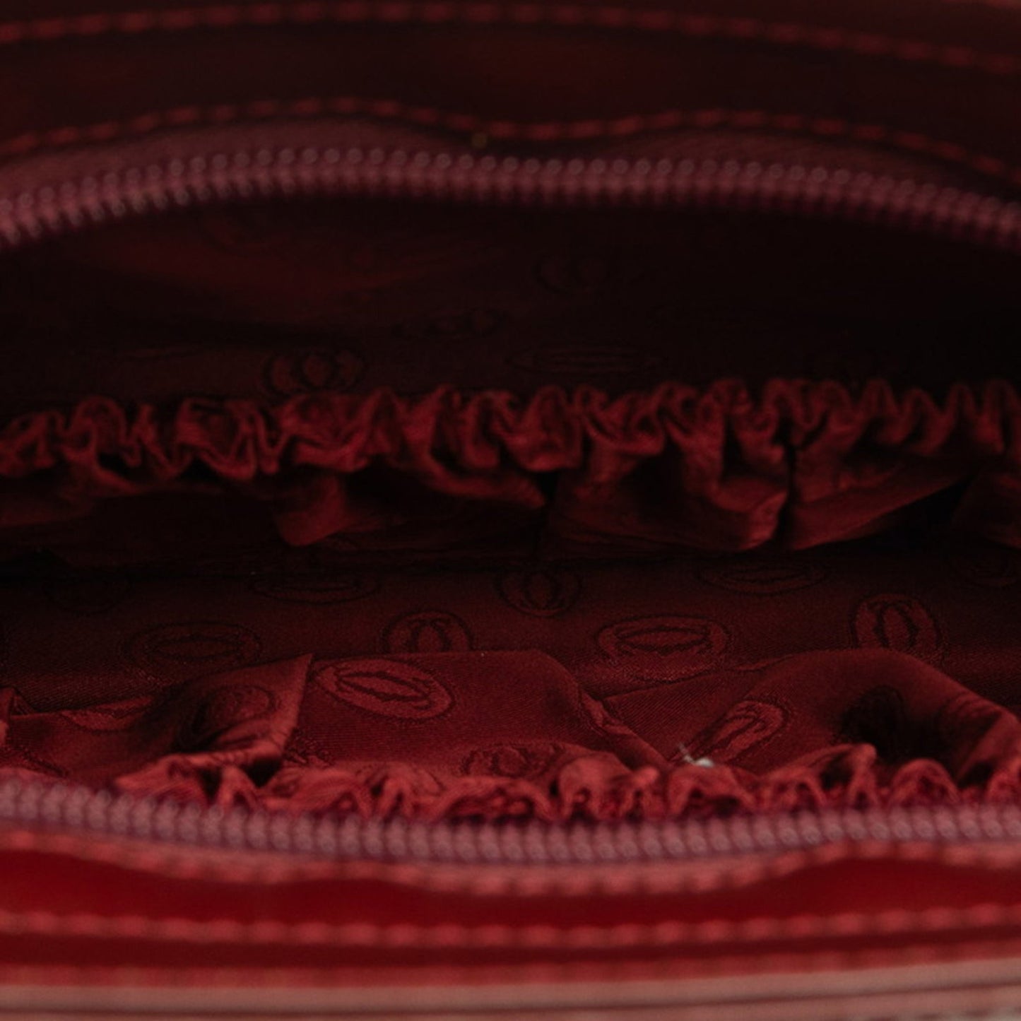 Cartier Must Line Second Bag Wine Red Leather