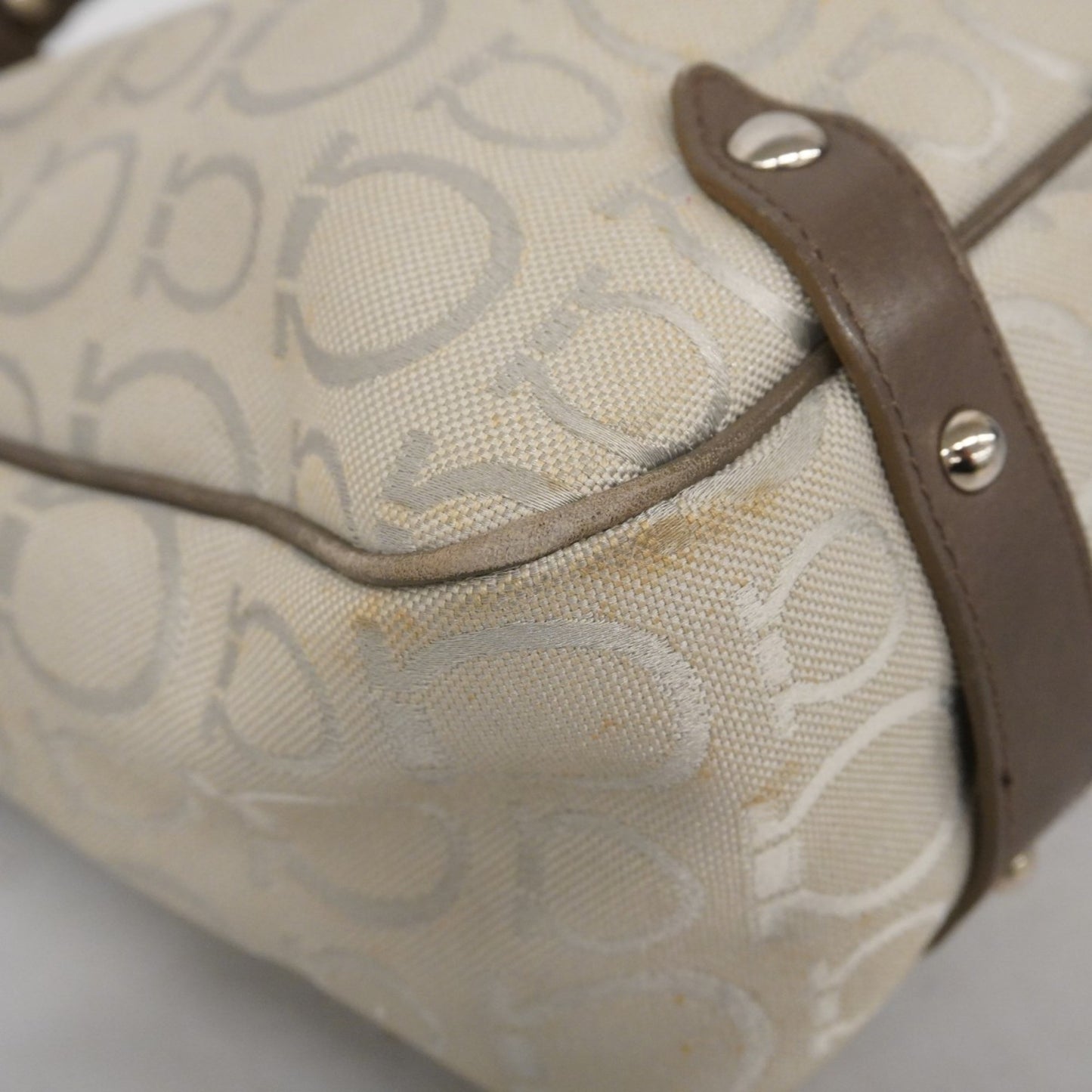 Salvatore Ferragamo Gancini Canvas Tote Bag