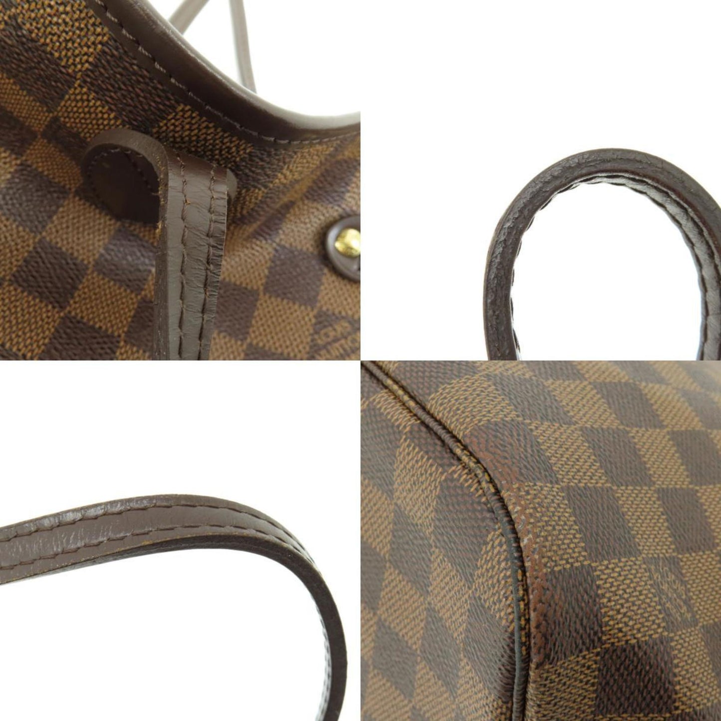 Louis Vuitton N41358 Neverfull Mm Damier Ebene Tote Bag Canvas