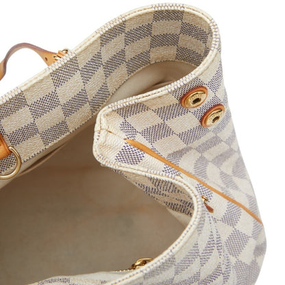 Louis Vuitton Damier Azur Cabas Mm Handbag Tote Bag N41375 White Leather