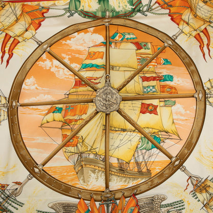 Hermes Herms Carr 90 "Vive Le Ven" (Wind Blow) Scarf