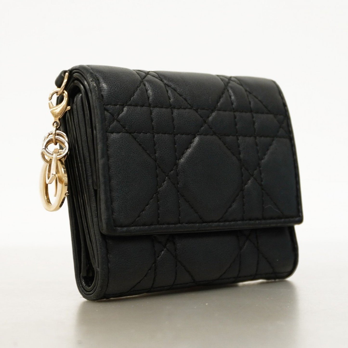 Christian Dior Cannage Leather Tri-Fold Wallet