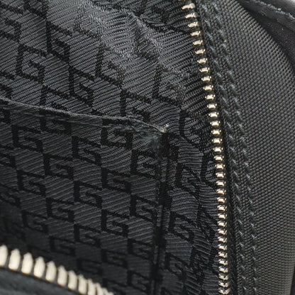 Gucci Gucci Second Bag Clutch Handbag Nylon Canvas Leather Black 108844