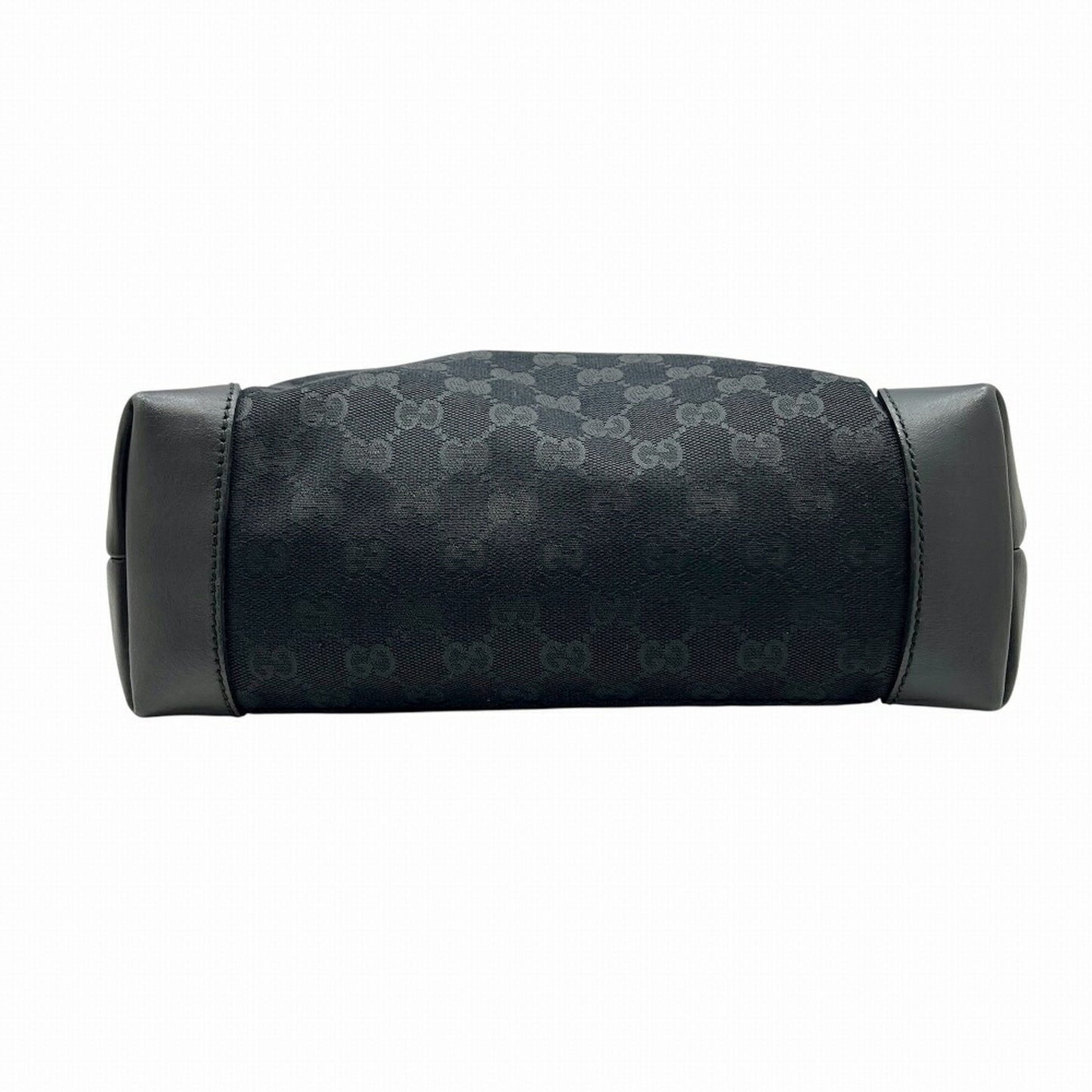 Gucci Shoulder Bag 337598 Gg Canvas Sherry Line Black Leather