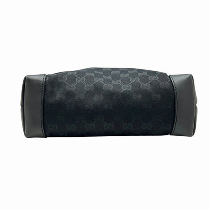 Gucci Shoulder Bag 337598 Gg Canvas Sherry Line Black Leather