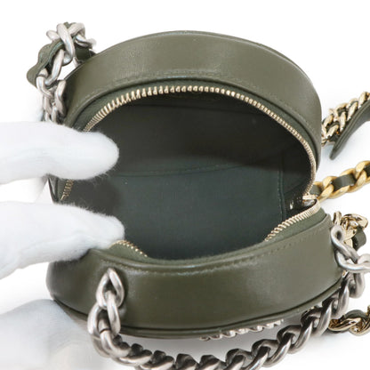 Chanel 19 Round Clutch Chain Shoulder Bag In Khaki Lambskin