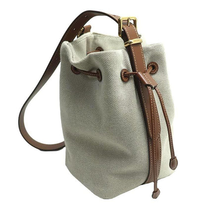 Miumiu Miu Bucket Bag Shoulder Beige/Brown 5Be090