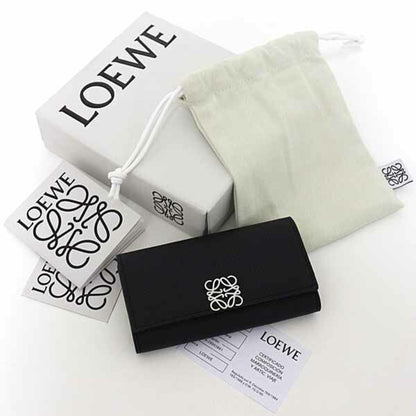 Loewe Anagram Key Case In Pebble Grain Calfskin