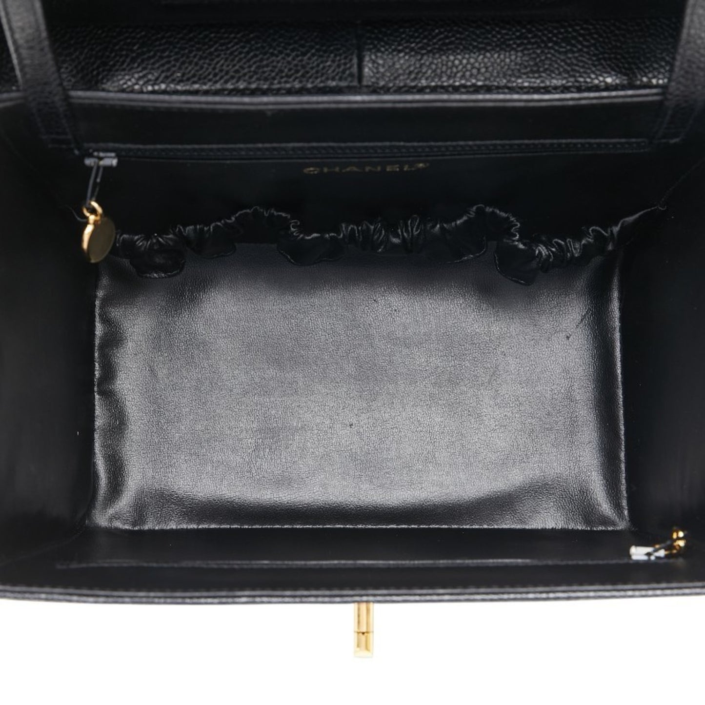 Chanel Coco Mark Vanity Bag Shoulder 2-Way Black Caviar Skin