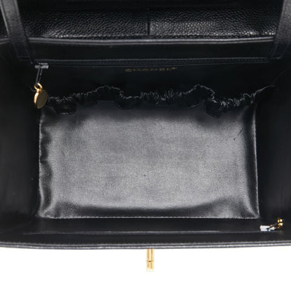 Chanel Coco Mark Vanity Bag Shoulder 2-Way Black Caviar Skin